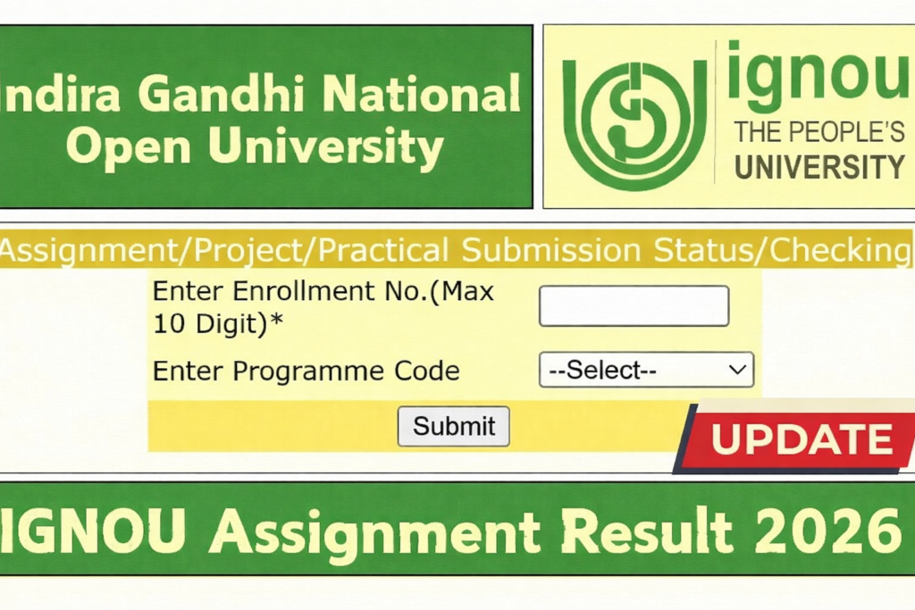 IGNOU Assignment Result 2026 Updated