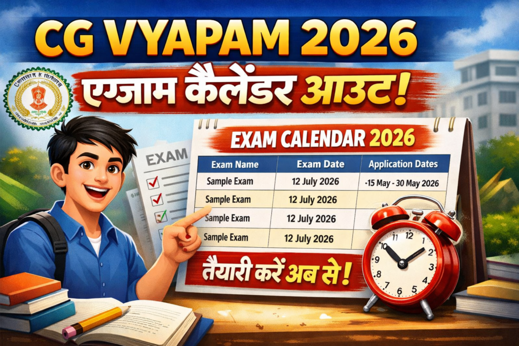 CG Vyapam 2026 Exam Calendar Out
