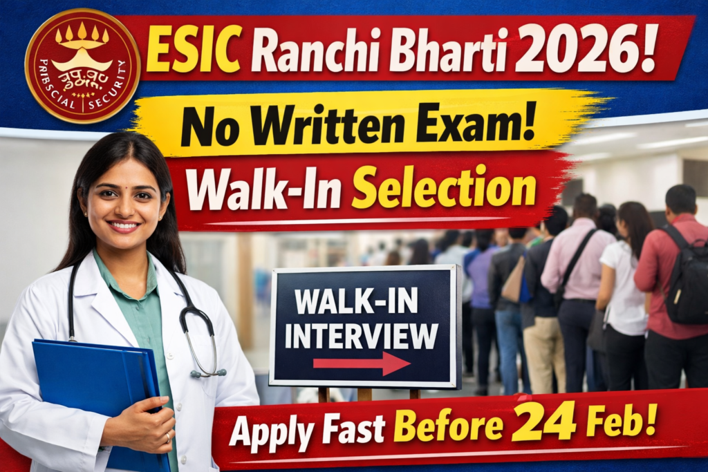 ESIC Ranchi Bharti 2026